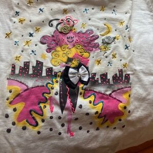 Adorable girls, short sleeved shirt. So sweet with so many sparkles and fun